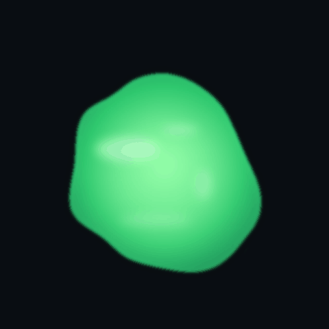 A wobbly gelatinous green slime blob